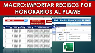 Macro Exccel Importar Recibos por Honorarios al Plame SUNAT 2020 [upl. by Kahl]