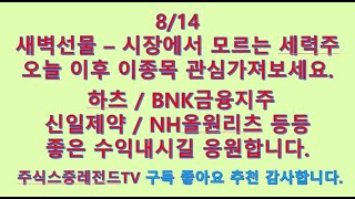 24814 시장에서 모르는 세력주 하츠 BNK금융지주 sk텔레콤 코리안리 sk바이오사이언스 신일제약 NH올원리츠 오늘부터 관심가져보세요 [upl. by Meggie]