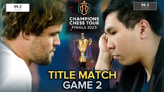 TITLE MATCH Magnus Carlsen vs Wesley So  CHAMPION CHESS TOUR FINALS 2023  GAME 2 [upl. by Yrreiht]