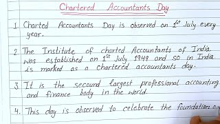 Chartered Accountant Day  10 Lines on Chartered Accountant Day lettersbypooja [upl. by Marcelia]