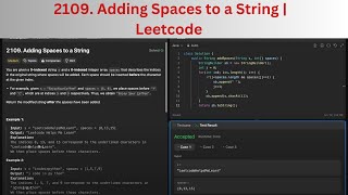 2109Adding Spaces to a String  Leetcode Solution in JAVA [upl. by Idnil]