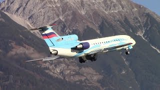 Groznyi Avia Yak42D RA42365 heavy takeoff at Innsbruck Airport [upl. by Yeltsew]