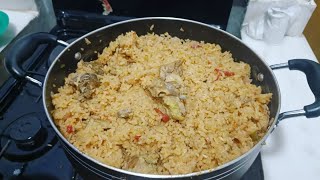 Cooking the most appetizing food for the first time it was Yummy 😋yellowrice africanfood [upl. by Tereve264]