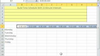 Excel Magic Trick 543 Build Time Schedule With 15 Minute Intervals [upl. by Etteluap153]