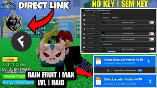 Script Blox Fruit Mobile No Key FRUIT RAIN amp AUTO FARM MAX LVL  MIN HUB  Fluxus amp Delta Script [upl. by Cherry195]