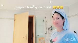 simply cleaning tips for cleaning Toilets cleaning our toilet at home 🏡 [upl. by Fattal]