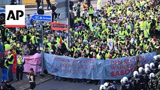 Protest against Germanys farright AfD at convention [upl. by Pooley546]