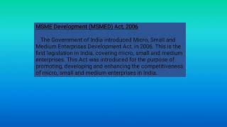 MSMED Act 2006 [upl. by Hurwit]