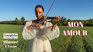 MON AMOUR  SLIMANE  Electric Violin Cover by Agnes Violin  Eurovision 2024 France 🇫🇷 [upl. by Atnuahs]