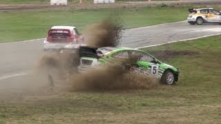 Ludvig Hunsbedt VS Kevin Procter  ERC Rallycross Maasmechelen 2010 [upl. by Aliakam302]