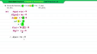 Add Math Form 4  Chapter 1 Functions  Self Practice 16 Question 4 [upl. by Auburta534]