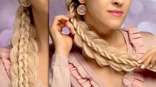 Cute and easy back to school hairstyles for long hair stacked side swept braids tutorial [upl. by Klotz]