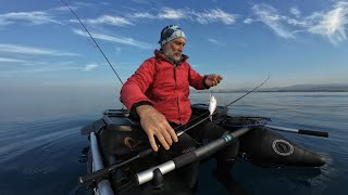 Kuşadası belly boat fishing [upl. by Wesle]