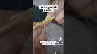 How to repair a lace front wig using a ventilating needle [upl. by Davilman]