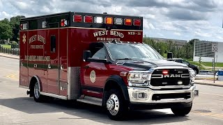 West Bend Fire Med 31 Responding amp Transporting 7824 [upl. by Adnylam761]