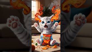 Kitten eat spicy chips 😺 kitten ai cute shorts [upl. by Bobseine]