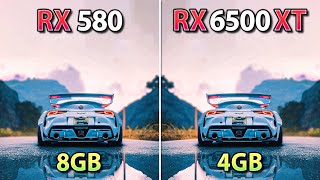 RX 580 vs RX 6500 XT  Test in 11 Games  FSR 31 Frame Generation [upl. by Sabanrab]