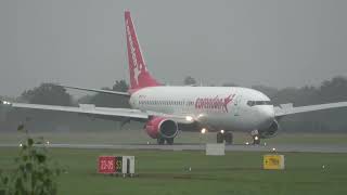 Corendon Airlines B737800 Landing Groningen Airport Eelde [upl. by Jamilla]