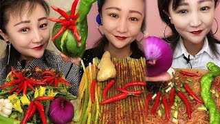 Crispy Giant Shrimp Cutlets  Garlic chili eating show  spicy hot pot with alots off chili 🌶️🔥🥵 [upl. by Ydnagrub729]