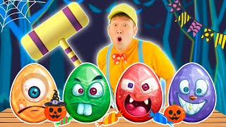 Surprise Eggs Halloween Song  MORE Lights Kids Songs [upl. by Nicolis240]