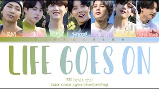 BTS 방탄소년단  Life Goes On Color Coded Lyrics HanRomEng [upl. by Lamphere158]