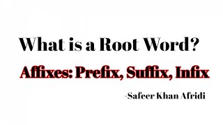 What are Affixes Prefix Suffix Infix Root Word in UrduHindi [upl. by Benedikt]