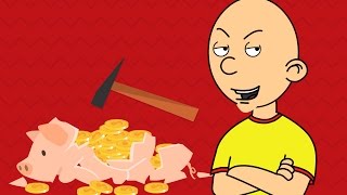 Caillou Breaks Boris Piggy Bank And Gets Grounded [upl. by Eillim244]