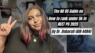 The only NO BS guide you’ll need to rank under 5k in NEET PG 2025 neetpg fmge inicet [upl. by Ralaigh]