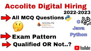 Accolite Digital Hiring Freshers All MCQ Questions accolite  Accolite MCQ Round  Exam Pattern [upl. by Aitnohs270]