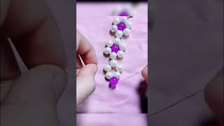 How to string beads for a flower braceletпокупкидлядома howtomakebeadednecklace [upl. by Nnov]