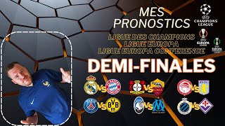 Pronostics Football DemiFinales Ligue des Champions Ligue Europa Ligue Europa Conference MAI 2024 [upl. by Hesper]