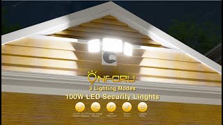 Onforu 100W Motion Sensor Outdoor Lights with Remote Control BD68 [upl. by Rosmarin617]