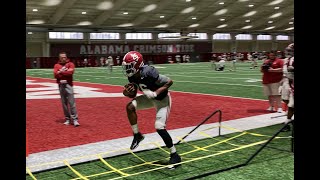 Trey Sanders at Alabama practice after foot injury [upl. by Ahsiya]