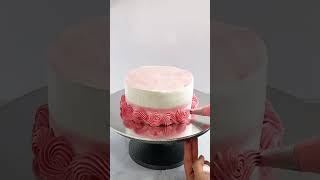 Beautiful simple and easy Red Rosette cake 🎂 decorating tutorial  for beginners  HAFSICAKES [upl. by Pampuch]