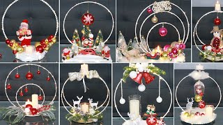 10 Elegant Christmas hoop Centerpiece Decoration Ideas Make in a jiff [upl. by Eirrem147]