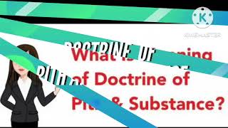 DOCTRINE OF PITH AND SUBSTANCE CONSTITUTIONAL LAW [upl. by Hannahoj]