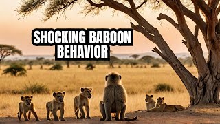 Surprising Baboon Behavior Towards Lion 🦁 facts nature animals shorts [upl. by Adena]