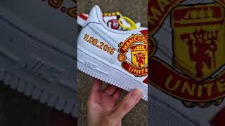 How to custom hand paint Nike AF1 sneakers  Manchester United and Marcus Rashford [upl. by Abil]