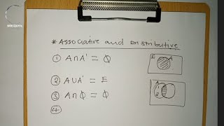 Associative and distributive properties mathematical method laws of complitementation [upl. by Acirej444]