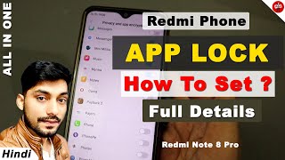 How To Set App Lock In Redmi Note 8  App Encryption  App LockUnlock [upl. by Wooster]