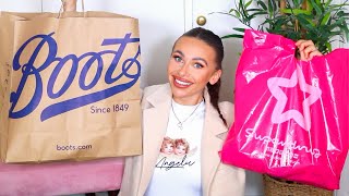 MASSIVE BOOTS amp SUPERDRUG HAUL Affordable Makeup Skincare Toiletries DRUGSTORE HAUL [upl. by Ailec]