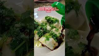 Quick easy recipes eggplantparsley hot oil and soya sauce shortsvideo [upl. by Ettigirb]