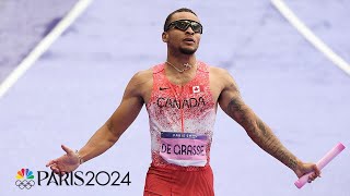 Canada wins men’s 4x100m relay behind de Grasse Team USA disqualifies  Paris Olympics  NBC Sports [upl. by Forester]