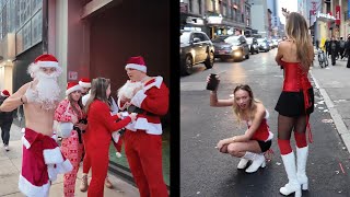 Exploring NYCs BIGGEST Pub Crawl  Santacon [upl. by Zonda491]