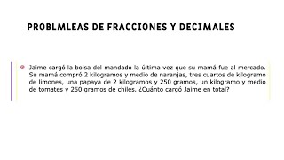 Jaime cargó la bolsa del mandado la última vez que su mamá fue al mercado Su mamá compró 2 kilogram [upl. by Errised936]