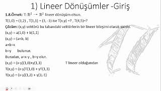 Lineer Dönüşümler  Giriş 3 Lineer Cebir 92 [upl. by Savior]