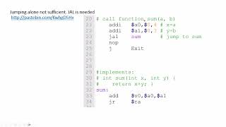 MIPS Functions I  jal and jr [upl. by Ahsennek]