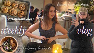 weekly vlog  deszczowe dni kardamonki amp pre grammy awards party ✨ [upl. by Morganica]