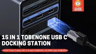 15 In 1 TobenONE USB C Dock Dual Monitor Dock with 150W [upl. by Animas]