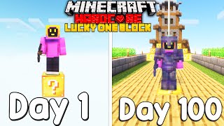 I Survived 100 Days On ONE Lucky Block In Minecraft Hardcore [upl. by Yhtamit]